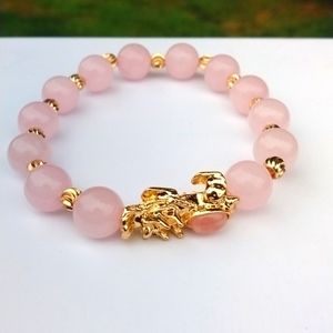 Pixiu Feng Shui Pink Quartz